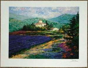 DID YOU GO TO AN ART AUCTION ON YOUR LAST CRUISE Alex PEREZ Lavender In Provence - Picture 1 of 1
