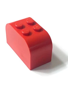 Lego Teil 4744 rote Schräge, gebogen 4 x 2 x 2 doppelt mit 4 Noppen - Bild 1 von 4