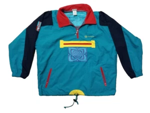 Sergio Tacchini Men Psych Patch Windbreaker World Cup Winners Line Red Blue 42 - Picture 1 of 9