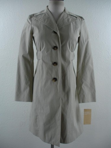 Trench cappotto lungo donna tg XS Michael Kors misto cotone twill kaki marrone classico