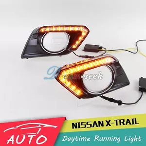 Światła do jazdy dziennej LED TFL do Nissan X-Trail 2014 2015 DRL Światło Lampa Żółty kierunkowskaz - Zdjęcie 1 z 5