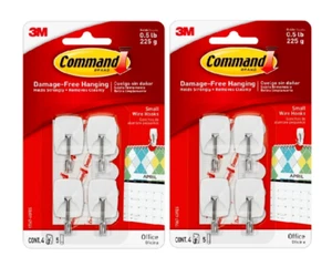 Command Small Wire Toggle Hooks, White, Damage Free Organizing, 4 Hooks 2 Pack - Picture 1 of 5