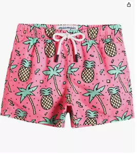 Boys Swimming Shorts 7Y Bathing Swimsuit Trunks For Boys Pink 100% Polyester - Picture 1 of 7