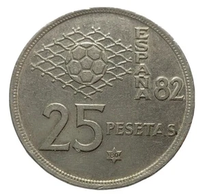 Moneda España 25 Pesetas 1980 Cobre-Níquel Juan Carlos I Mundial FIFA 1982 E9 - Imagen 1 de 4