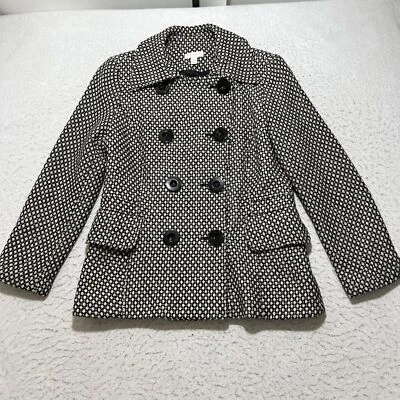 Blazer Chaqueta Abrigo Guisante Charter Club Para Mujer 4 Mezcla de Lana Tweed Doble Pecho Foto 1 de 4