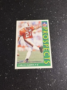 1992 Fleer - Prospects Carlos Huerta #439 (RC) NCAAF Miami Hurricanes Kicker - Picture 1 of 2