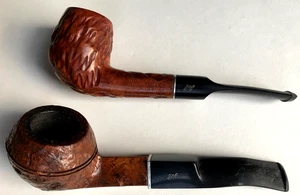Vtg Lot 2 Tobacco Pipe Bonnie Brier Billiard Carved Estate 5" Italy Briar - Picture 1 of 12