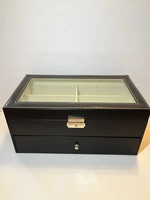 Sunglass Organizer Box 12 Spot Faux Leather Black - Image 1 of 4