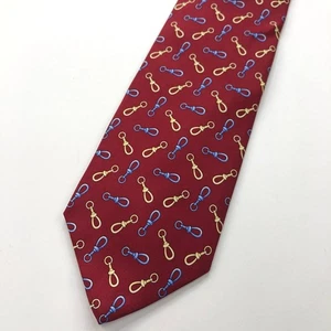 Brooks Brothers 346 Pure Silk Neck Tie Goldlink All Over Print Chain 59" - Picture 1 of 7