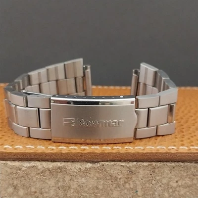 Винтажный 18 мм Bowmar светодиодный герцогиня из нержавеющей стали короткий неиспользованный классический 1970-х ремешок для часов - Изображение 1 из 4