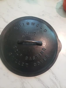 Nr. 7 Griswold niedrige Kuppel großer Block Pfanne Abdeckung, frühe 467 A - Bild 1 von 7