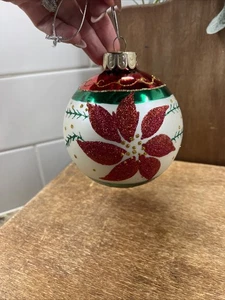 Christopher Radko RITIRATO 4" Poinsettia ornamento natalizio - Foto 1 di 7
