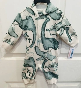 Carter's Just One You NWT Baby Boy / Girl Dinosaur Hooded Jumpsuit Green 3M - Picture 1 of 9