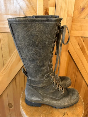 Timberland Wheelwright Tall Lace Waterproof Boot Dark Brown Suede 8 - Image 1 of 4