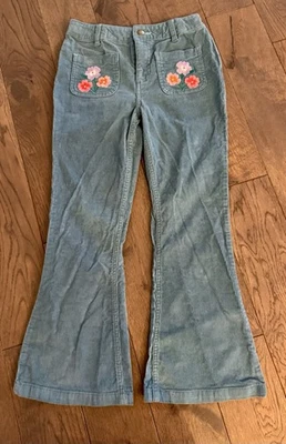 Pantalones acampanados de pana Mini Boden para niñas (9-10 años) flores Foto 1 de 4