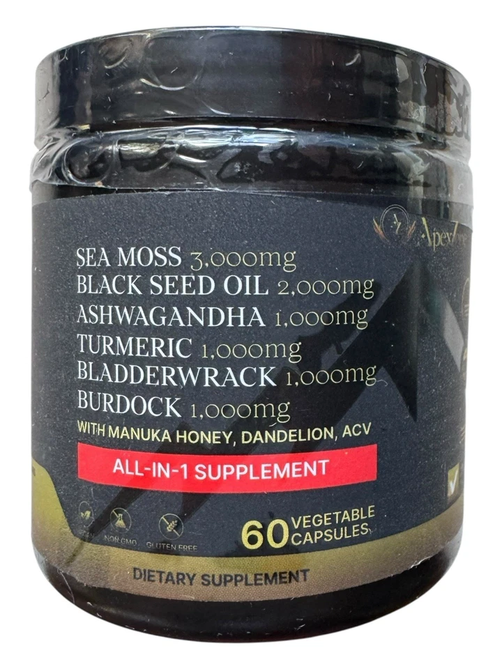 Sea Moss Advanced High Potency Vegan Superfood With Bladderwrack