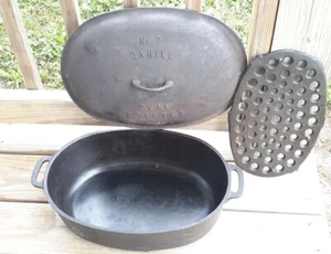 #7 Cahill Iron Works Chattanooga TN Oval Cast Iron Roaster trivet.  - Picture 1 of 12