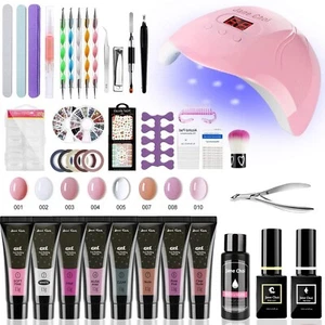 Gel Nagel Kit Gelnägel Starter Set, 3 Farbe Nagellack, mit 100 Stücke Acryl Näge - Bild 1 von 9