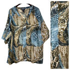 Maggie Barnes Catherines 2X 22 24 Top Tunic Shirt Sheer Snakeskin Animal Print r
