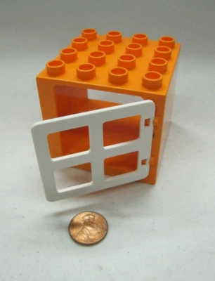 Lego Duplo Naranja y Blanco Puerta 4 Ventanas Panel Puerta Bloque de Construcción Marco 4X4 Foto 1 de 3