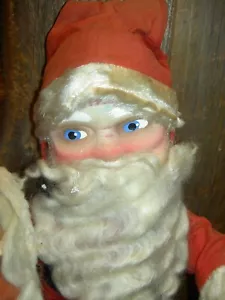 GUND traditional 19" antique, stuffed canvas, Musical SANTA CLAUS doll, c1930s - Picture 1 of 24