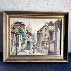 Vtg Oil on Canvas Painting, Signed Edouard LE SAOUT (1909-1981) Paris Scene - Picture 1 of 8
