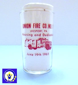 Bicchiere da bere vintage 1965 Leesport PA. Union Fire Co. #1 casa e dedicazione - Foto 1 di 4