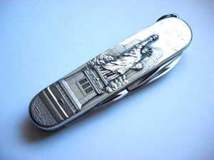 Victorinox Carved Stainless Steel Spartan Swiss Army Knife- Statue of Liberty