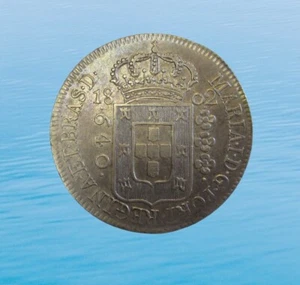 PORTUGUESE BRAZIL 640 REIS 1802 R SILVER RULER MARIA I KM 222.2 #3132# - Picture 1 of 2