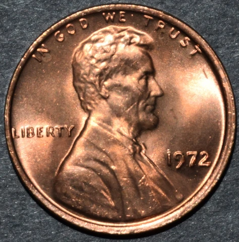 1972 P Lincoln Memorial Penny Brilliant Uncirculated (BU) Cover
