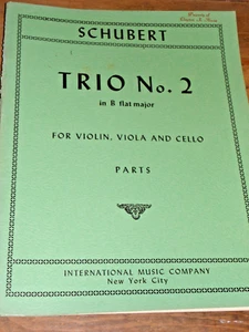 SCHUBERT: TRIO No. 2 in Bb Major for Violin, Viola and Cello IMC #938 - Picture 1 of 2