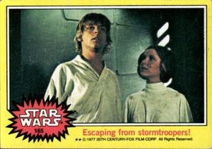 1977 Topps Star Wars Serie 3 Frontera Amarilla #165 ¡Escapando de Stormtroopers! - Imagen 1 de 2