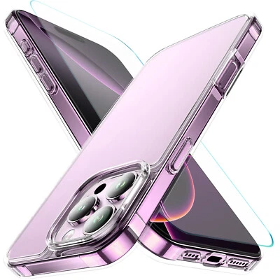 For iPhone 16 Pro Max/16 Pro/15 14 13 12 11 SE 7 8 Case Phone Cover+Screen Glass - Image 1 of 4