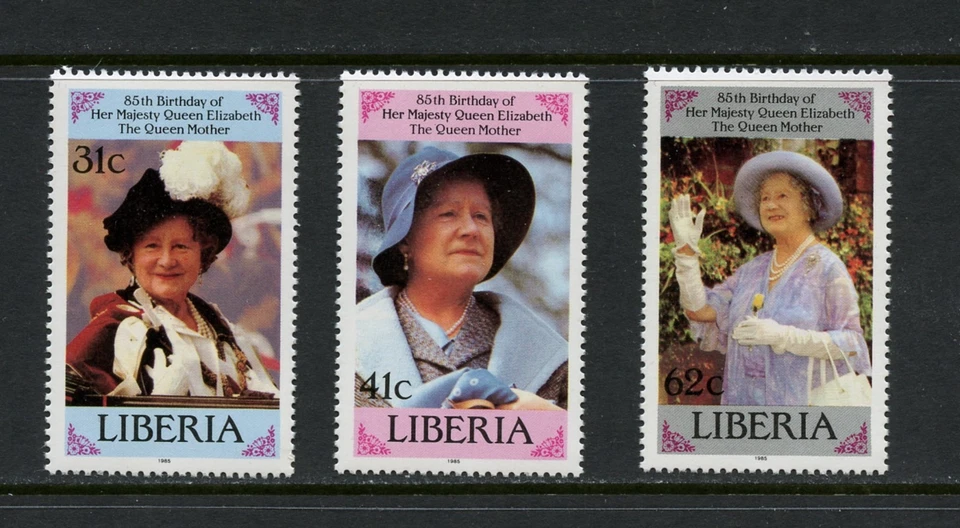 L533 Liberia 1985 Reina Madre 3v.  MNH   Foto 1 de 1