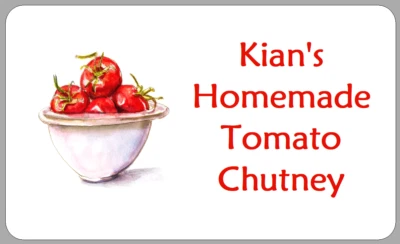 THE LITTLE LABEL COMPANY x21 Homemade Tomato Chutney Stickers Allotment Garden Produce Jar Sticky Labels