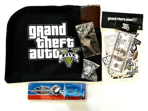 Grand Theft Auto V Collector's Edition Deposit Bag Stickers Keychain Lot - Picture 1 of 8