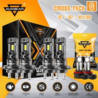 AUXBEAM H7+H7+H11 LED Headlight Fog Bulb For Hyundai Sonata 2011 2012 2013 2014 - Image 1 of 4