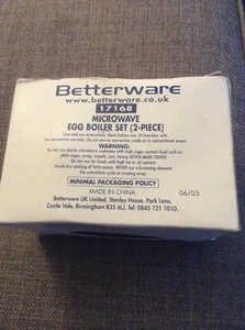 BETTERWARE MICROWAVE EGG BOILER SET 2 PIECE IN BOX ONE NEW ONE USED - Picture 1 of 4