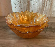 Indiana glass SUNFLOWER Bowl C5400 Set of 2 Depression Glass Yellow Carnival
