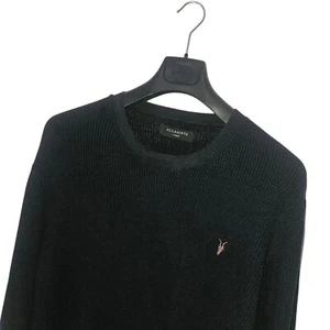 Men's ALLSAINTS Premium RIAS CREW Black CREW Neck JUMPER Size L *VGC* - Picture 1 of 7