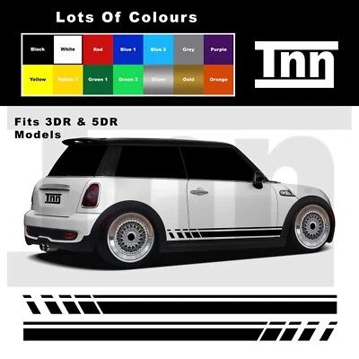 Per Mini Cooper Adesivi S One Clubman Strisce Grafiche Laterali Vinile Decalcomanie Funziona - Immagine 1 di 4