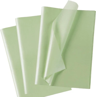 60 hojas de papel de seda verde metálico de 20"X14", papel de seda verde menta a granel para Foto 1 de 4