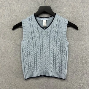 Janie & Jack Sweater Vest Boys Size 5 Blue Cable Knit Sleeveless V Neck - Picture 1 of 10