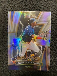 2022 Panini Select Baseball Ronald Acuna Jr Sparks Silver Prizm Insert SP