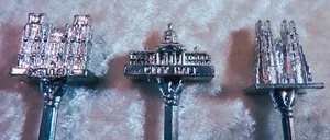 3 Silverplate 3D Architectural Collector's Spoon Made In England - Picture 1 of 4