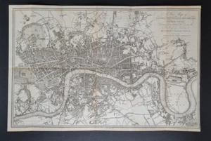 Antique 1823 map of London - Sholto & Reuben Percy - Benjamin Davies - T Boys - Picture 1 of 24