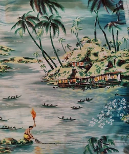 VTG POLO Sport Ralph Lauren Swim Trunk Hawaiian Fisherman All Over Print Mens XL - Picture 1 of 9