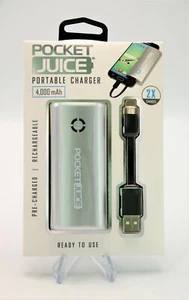 Mini Cargador de Teléfono USB Portátil USB Tzumi Pocket Juice 4000 mAh 5V Seguro PLATEADO - Imagen 1 de 1