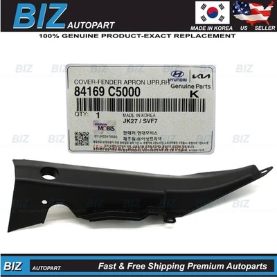 Genuine Fender Apron Trim Cover RIGHT RH for 2016-2020 Kia Sorento 84169-C5000 - Image 1 of 4