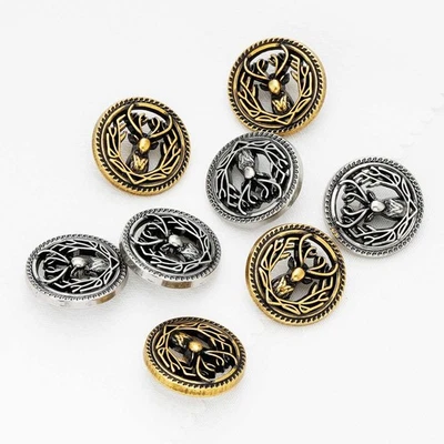 5pcs deer head metal buttons for textile sewing or handicraft projects 18/23mm - Image 1 of 4